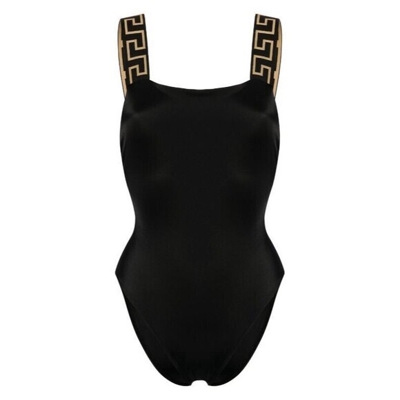Versace Size 2/ S Greca Border Black Gold One Piece Swimsuit NWT $425 - Picture 5 of 12